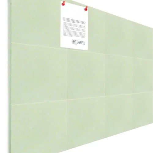 12 Piece 47 in x 35 in Large Cork Boards Tiles Alternative Felt, Green