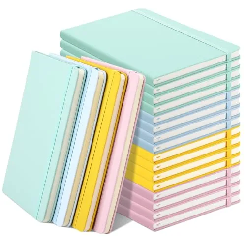 20 Piece A5 Lined Journal Notebooks PU Leather