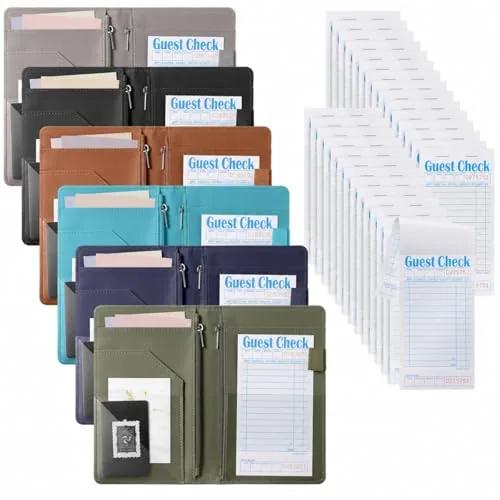 6 Piece Server Guest Check Book Holder Set