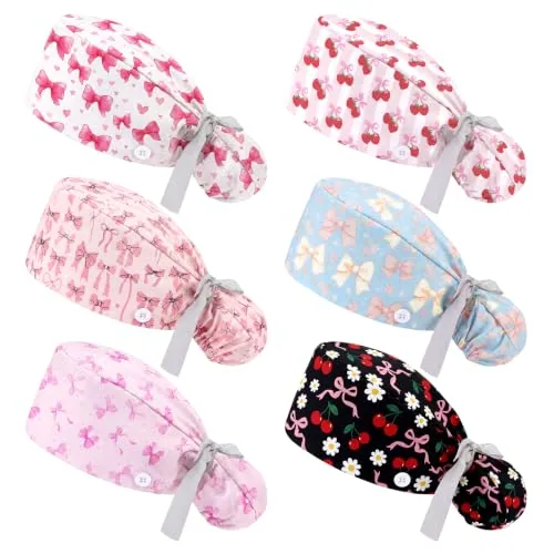 6 Piece Scrub Caps Women
