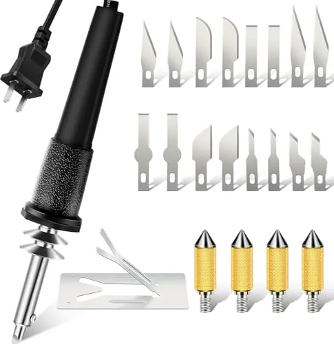 22 Piece Electric Hot Knife Cutter Tool Include Heated Knife, Black