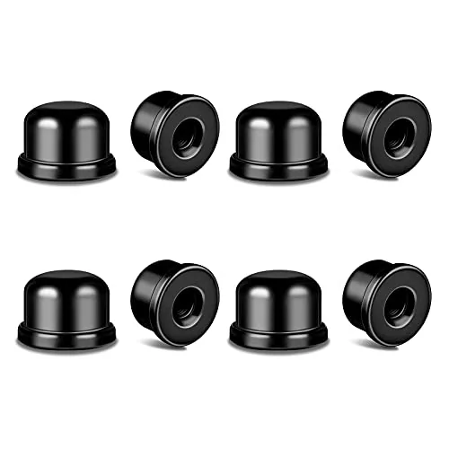 8 Piece 1/2 Inch 1/4-27 Lamp Finials Tapped, Black