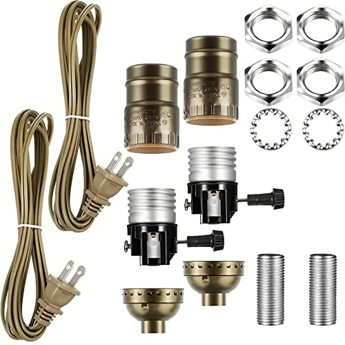 Lamp Repair Kit 3 Way Socket Cord Set, Bronze