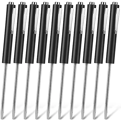 10 Piece Pocket Screwdriver Magnetic Mini Slotted Flathead, Black