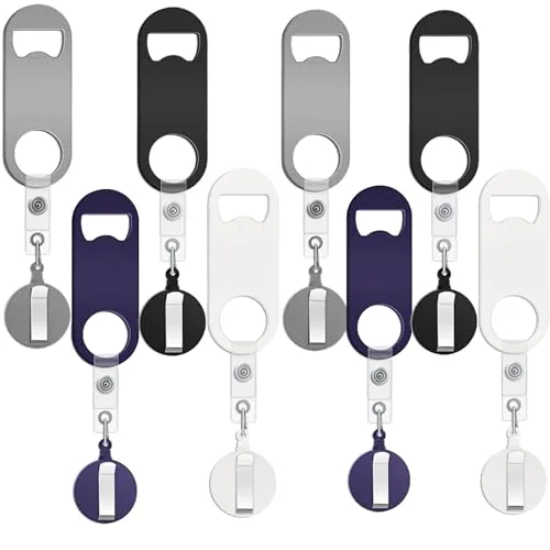8 Piece Retractable Bottle Opener Bartender Bar Key, Blue