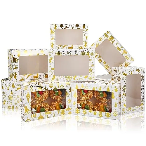24 Piece Christmas Cookie Boxes, White