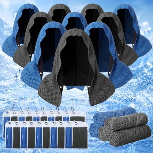 20 Piece Cooling Hoodie Towel Quick Drying, Blue